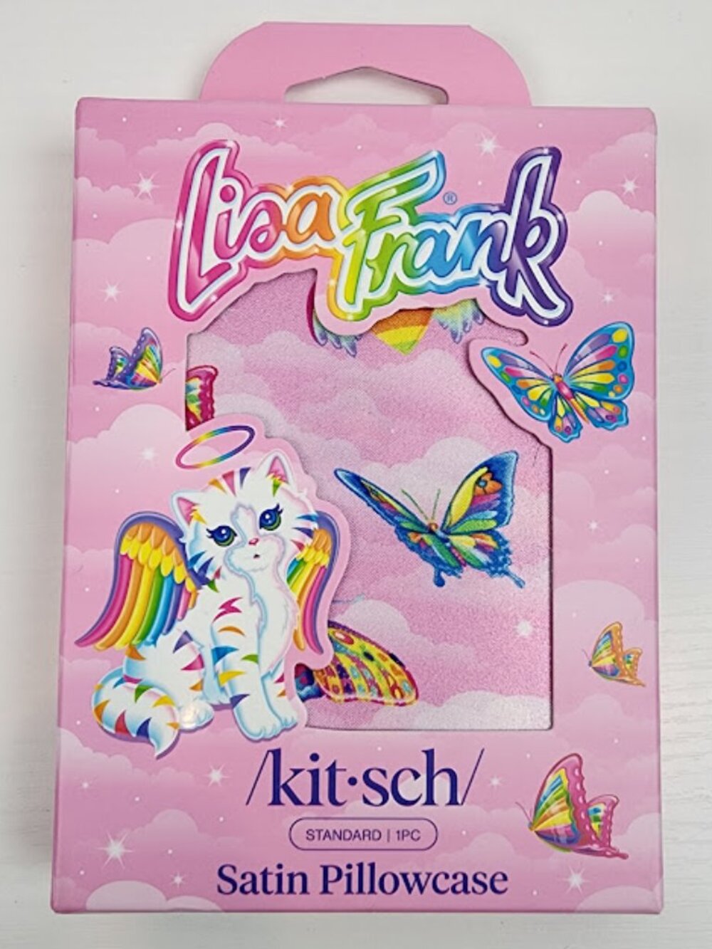Lisa Frank x Kitsch Pink Angel Kitty Standard Pillowcase NEW